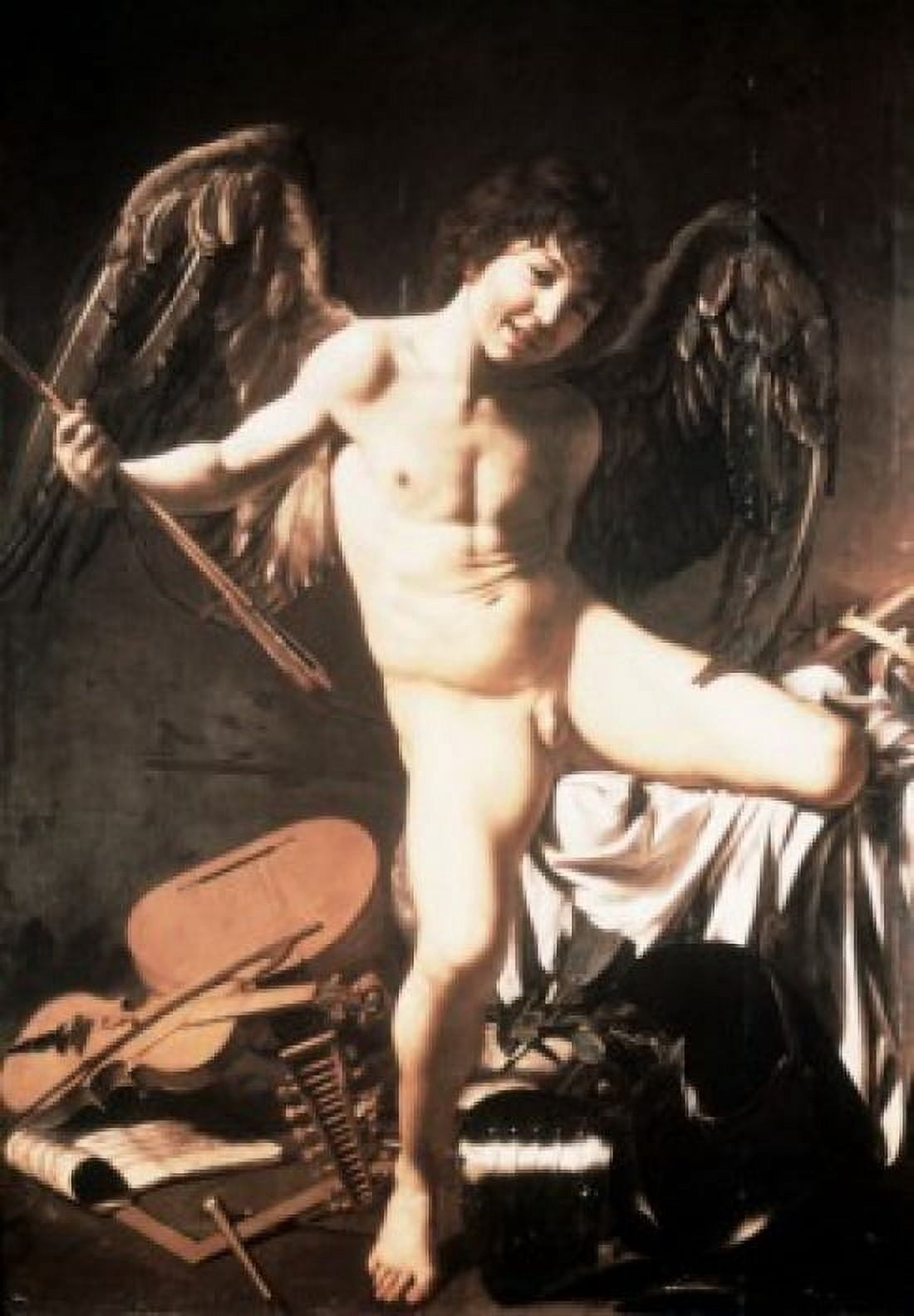 Amour Victorious 1602-03 Michelangelo M da Caravaggio (1571-1610 Italian) Staatliche Museen Preussischer Kulturbesitz (Gemaldegalerie) Berlin Germany Canvas Art - Michelangelo (18 x 24)