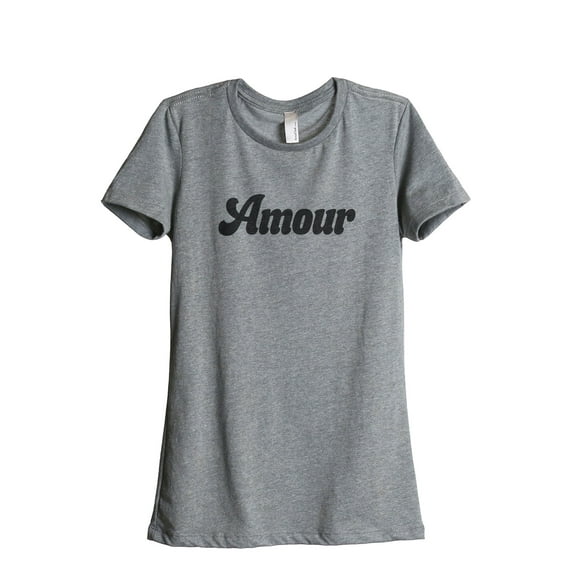 Amour Women's Fashion Relaxed T-Shirt Tee Heather Grey X-Large