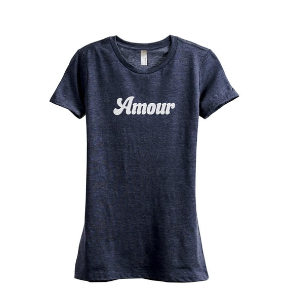 Amour Women's Fashion Relaxed T-Shirt Tee Heather Navy Small