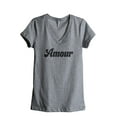 thumbnail image 1 of Amour Women's Fashion Relaxed V-Neck T-Shirt Tee Heather Grey Large, 1 of 3