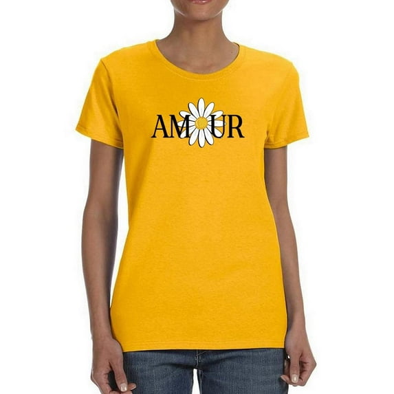Amour Yellow Daisy T-Shirt Women -Image by Shutterstock, Female 3X-Large