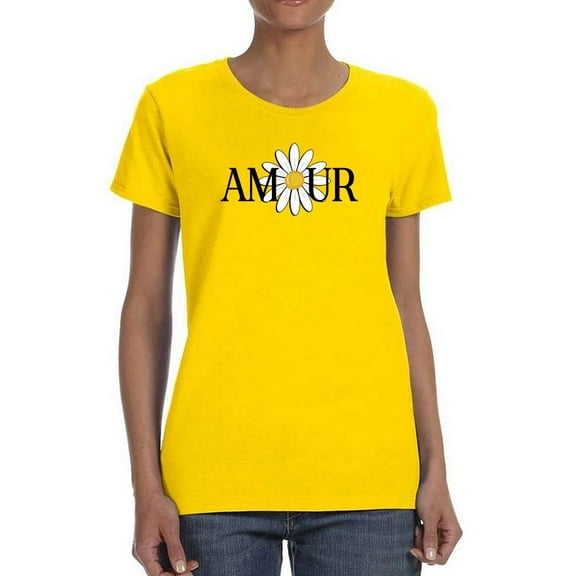 Amour Yellow Daisy T-Shirt Women -Image by Shutterstock, Female 4X-Large