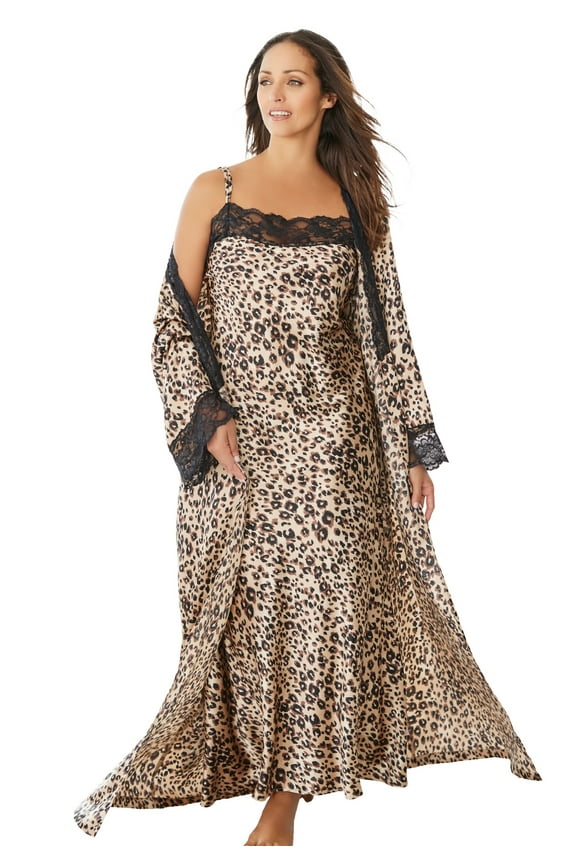 Plus Size The Luxe Satin Long Peignoir Set