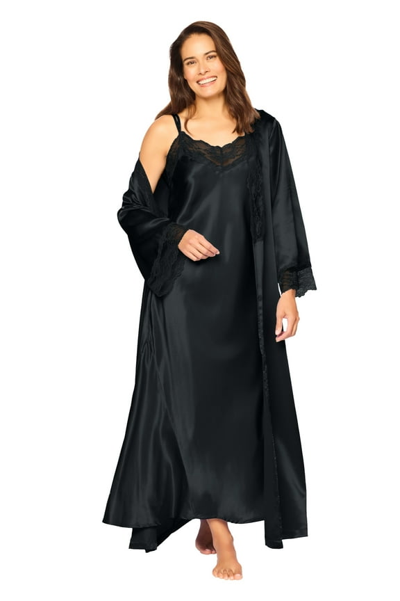 Plus Size The Luxe Satin Long Peignoir Set