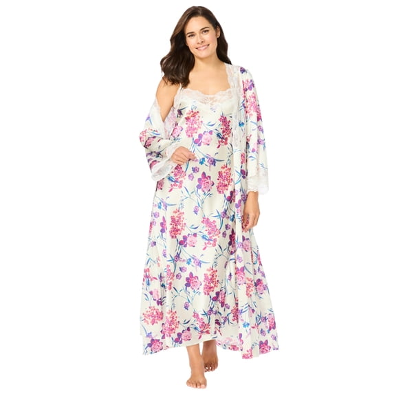 Amoureuse Plus Size The Luxe Satin Long Peignoir Set