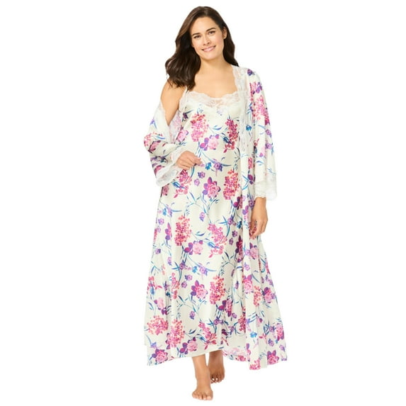 Amoureuse Plus Size The Luxe Satin Long Peignoir Set