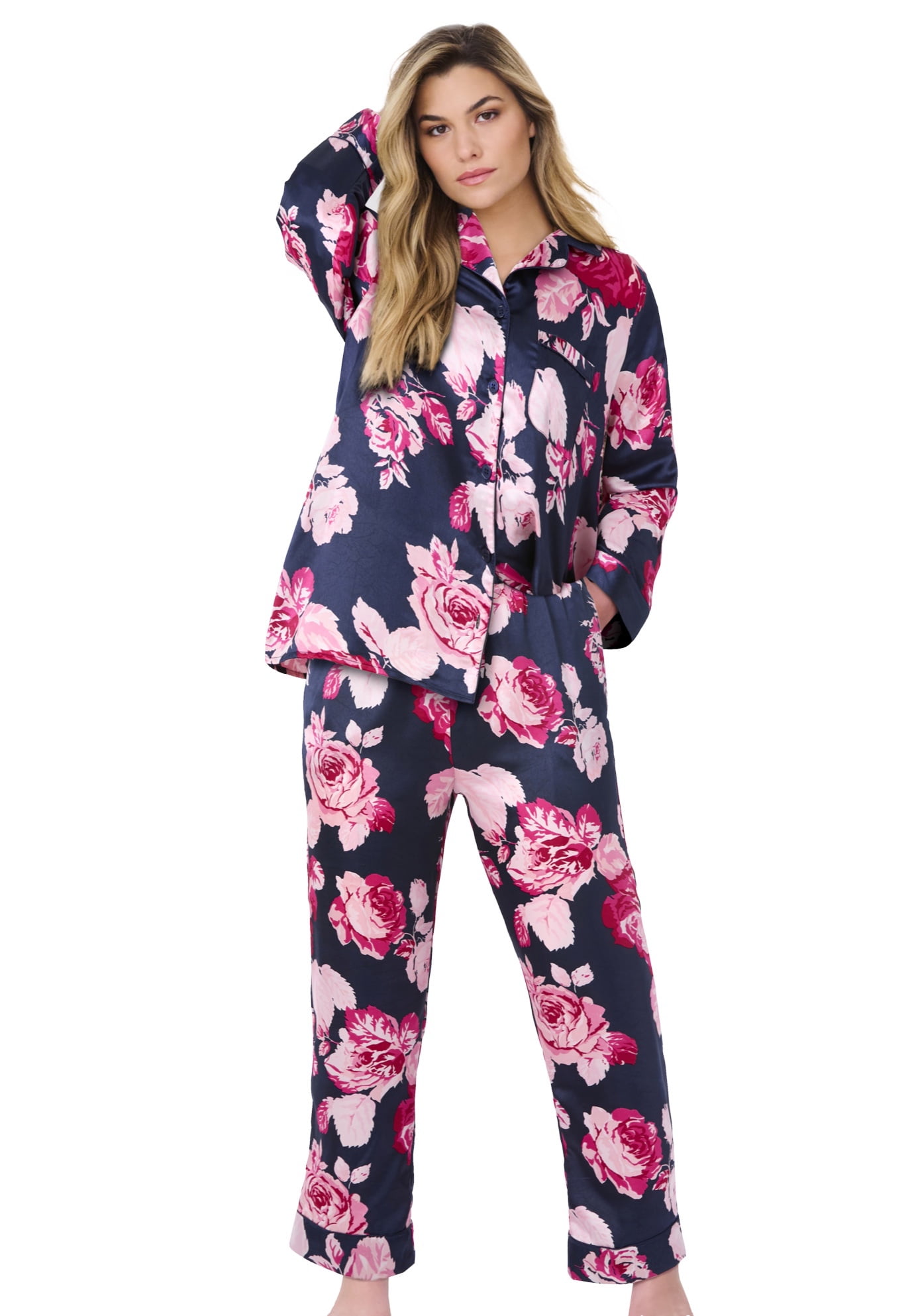 Amoureuse Plus Size The Luxe Satin Pajama Set - Walmart.com