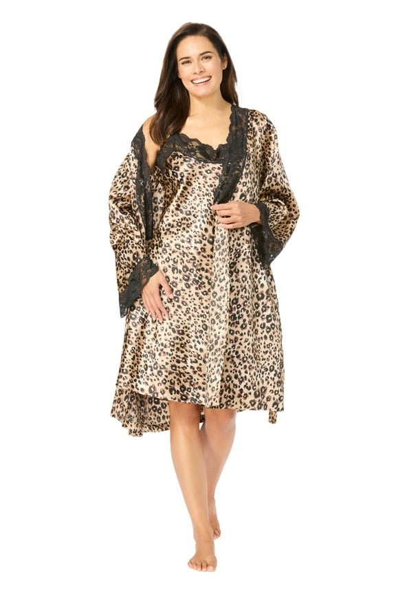 Plus Size The Luxe Satin Short Peignoir Set