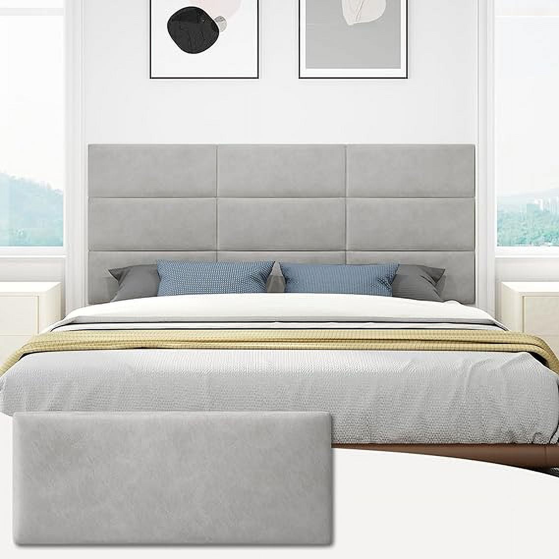Amoveo Twin Full Headboard, Wall Mounted Peel and Stick Headboard
