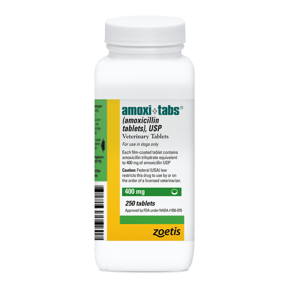 Amoxi-Tabs (Amoxicillin Tablets) for Dogs & Cats, 400 mg, Antibiotic Treatment