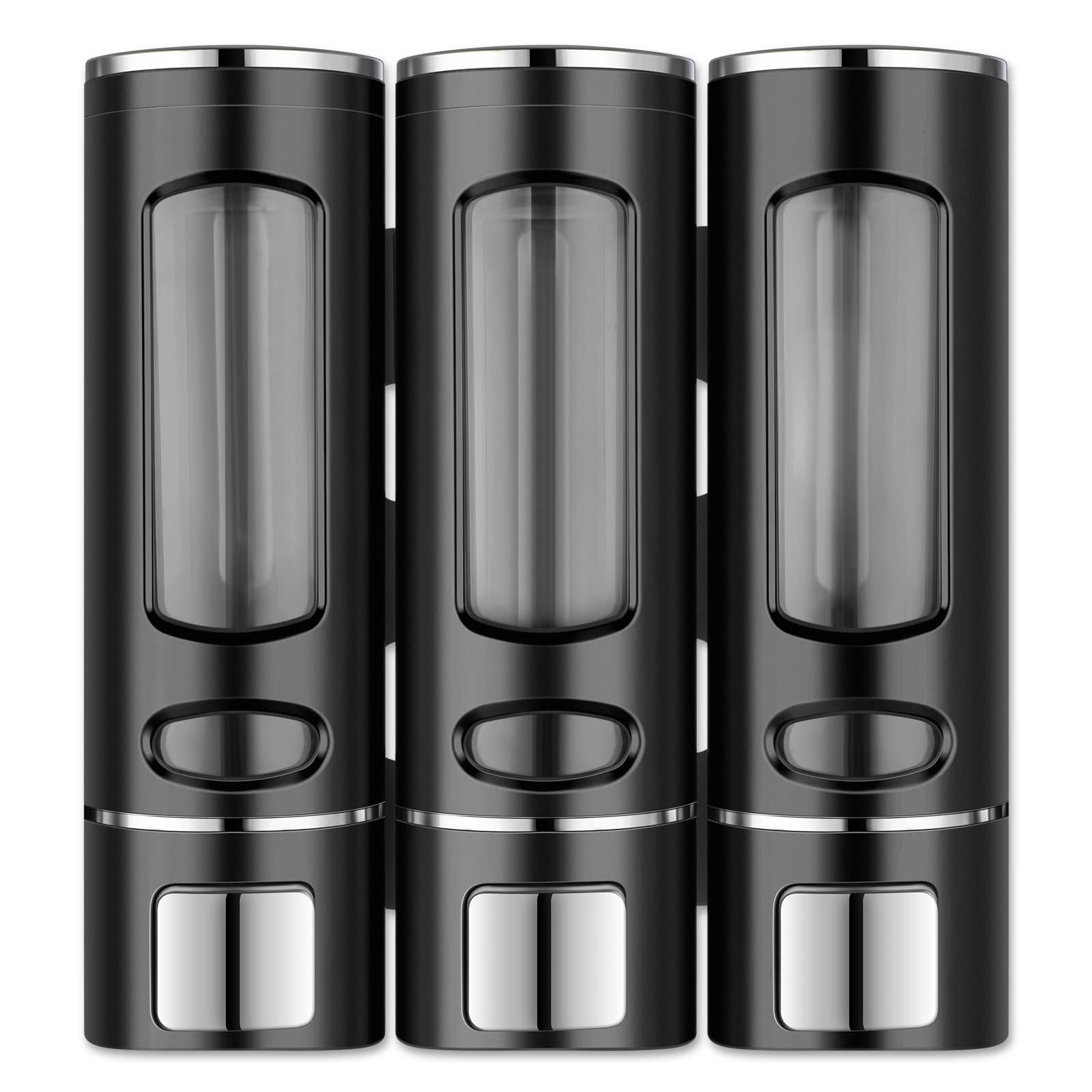 Amoystral 3 Chamber Bathroom Shower Dispenser, Wall Mounted Soap