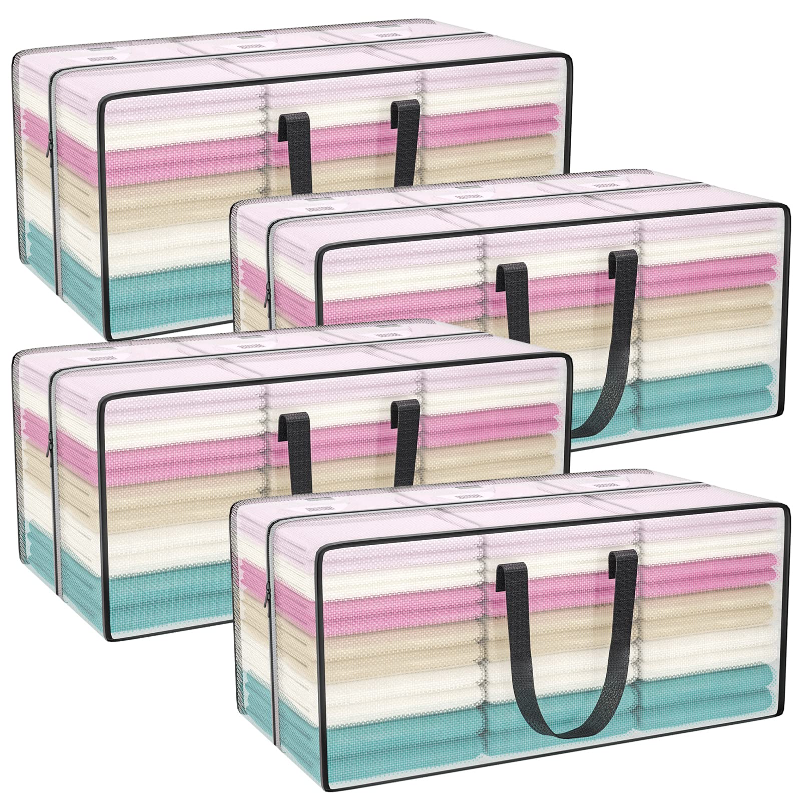 Amoystral 4 Pack Heavy Duty Moving Bags,93L Extra Large Clear Storage