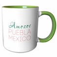 thumbnail image 1 of Amozoc, Puebla national colors patriot Mexico home town design 15oz Two-Tone Green Mug mug-311781-12, 1 of 3