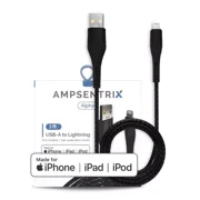 AmpSentrix - 3 Ft MFI Lighting To USB Type A Cable Alpha Black