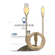 AmpSentrix - 3 Ft Non-MFI USB Type A to Lighting Cable Infinity Gold