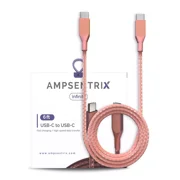 AmpSentrix - 6 Ft USB Type C To USB Type C Cable Infinity Pink
