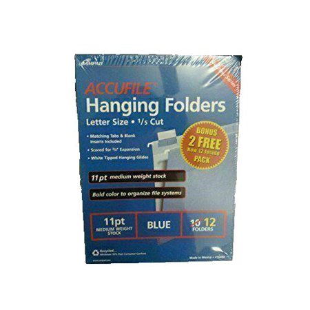 Ampad Accufile Letter Size 1/5 Cut Extreme Blue File Folders