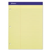 Ampad Double Sheets Pad, Law Rule, 8 1/2 x 11 3/4, Canary, 100 Sheets