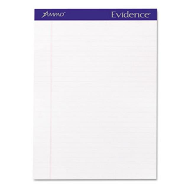 Ampad Evidence Perf Top- Legal/Red Margin Rule- Letter- White- 50