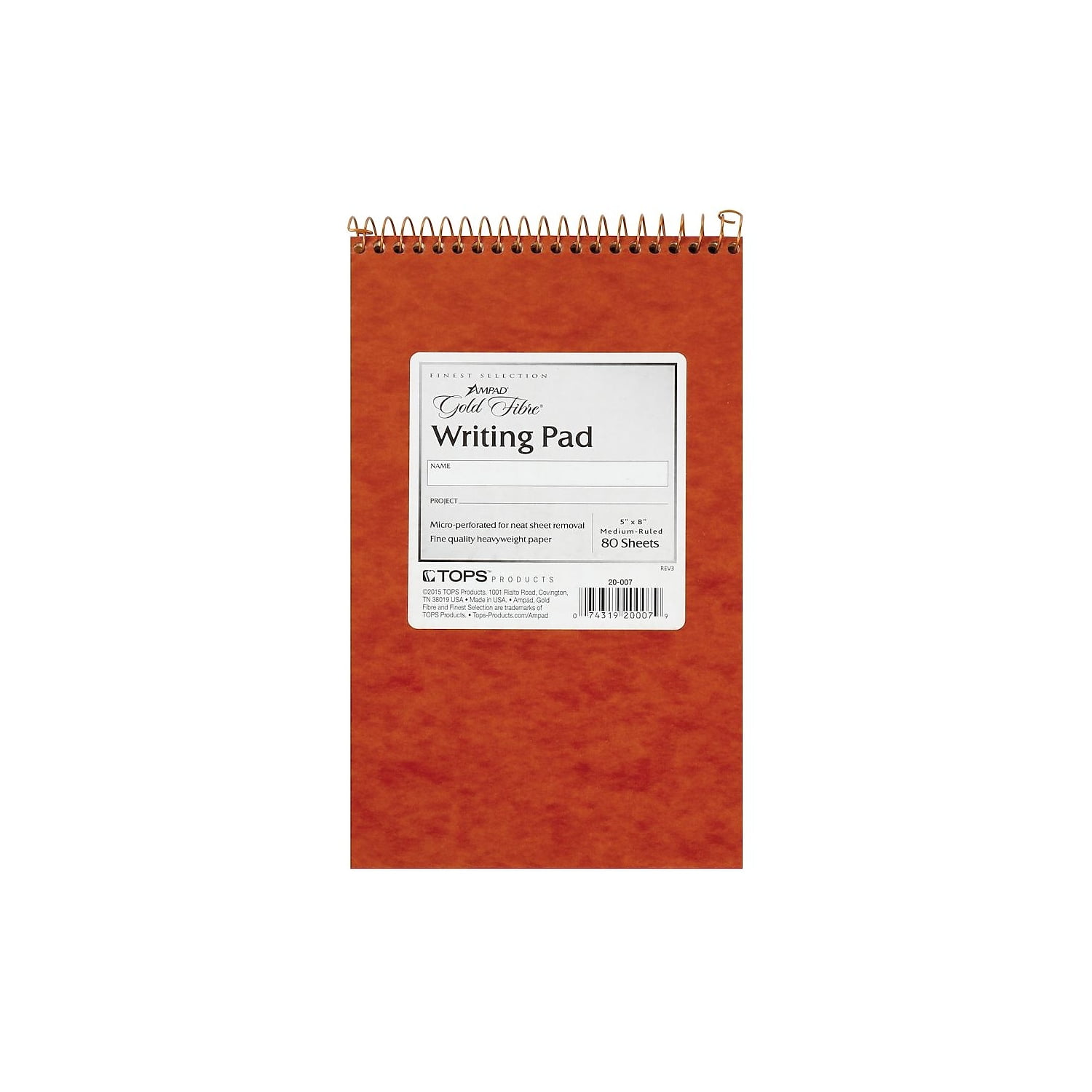 Ampad Gold Fibre Retro Wirebound Writing Pad College/Medium 5 x 8 Ivory 80 Sheets 20007