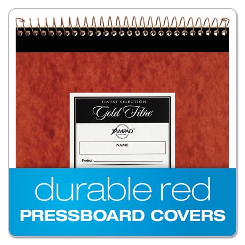 Ampad Gold Fibre Retro Wirebound Writing Pads, Wide/legal Rule, Red