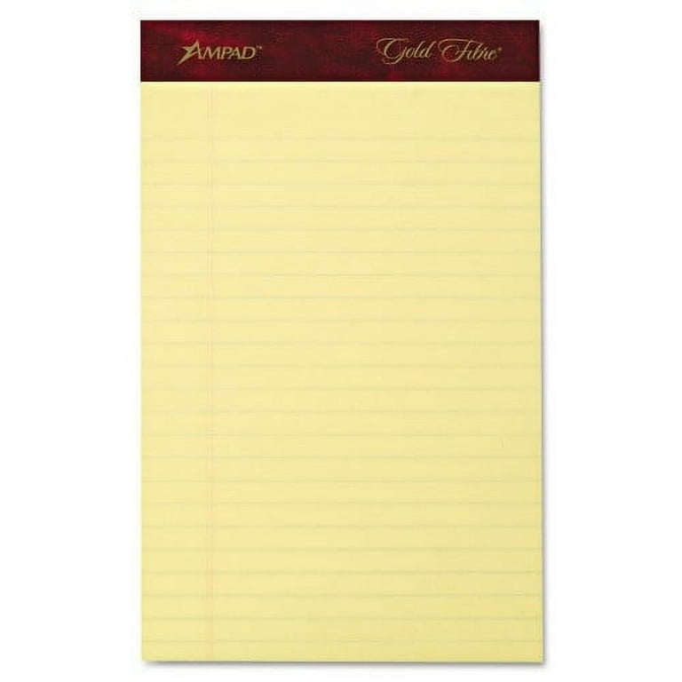 Gold Fibre Writing Pads, Narrow Rule, 50 Canary-Yellow 5 x 8 Sheets, 4/Pack Gold Fibre Writing Pads, Narrow Rule, 50 Canary-Yellow 5 x 8 Sheets, 4/Pack