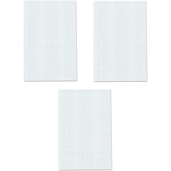 Ampad Quadrille Double Sided Pad, 11 x 17, White, 4x4 Quad Rule, 50 Sheets, 3 Pads, 150 Sheets Total (22-037)