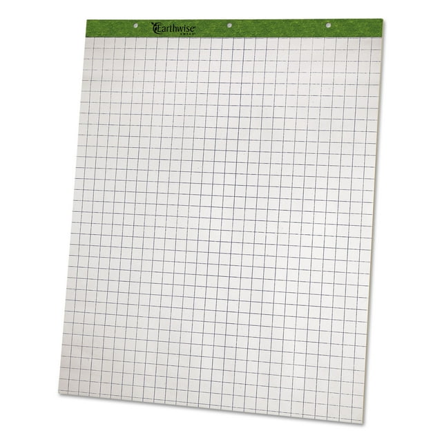 Ampad Recycled Paper Easel Pad, 27" x 34 1/2", 1" Grid Ruled, 50 Sheets