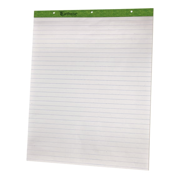 Ampad Recycled Paper Easel Pad, 27" x 34", 1" Ruled, 50 Sheets, 2 per pack