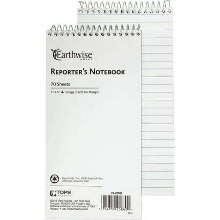 (4 pack) (4 Pack) Ampad, TOP25280, Earthwise Reporter's Notebook, 1 Each