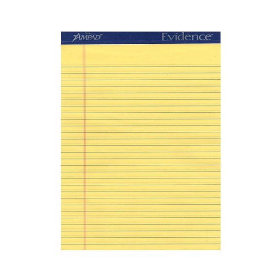 Ampad Ruled Legal Pads Canary 8 1/2 In. X 11 In. [Pack Of 6] 46763-PK6