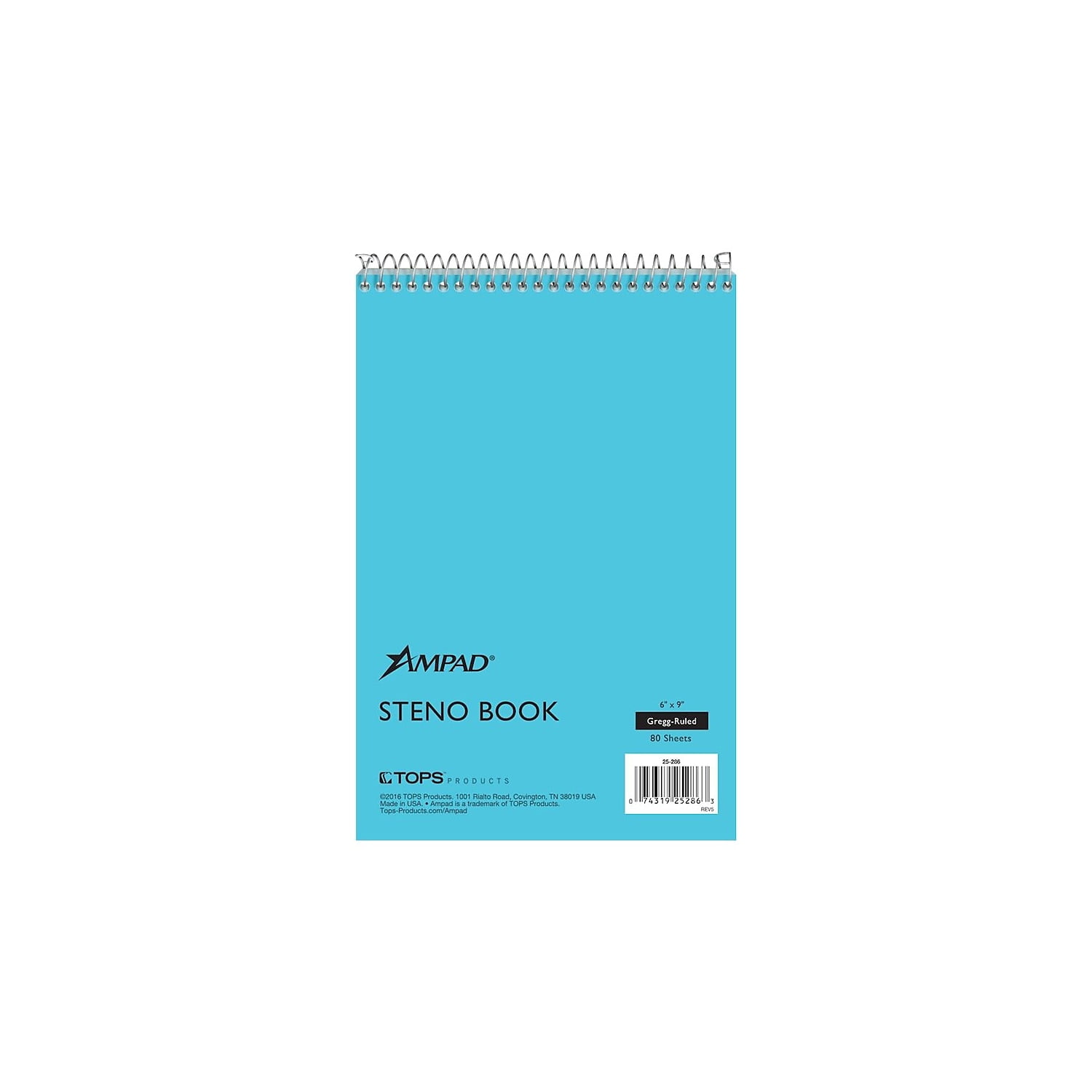 Ampad Steno Pad 6" x 9" Gregg Blue Cover 80 Sheets/Pad (TOP25286) 800979