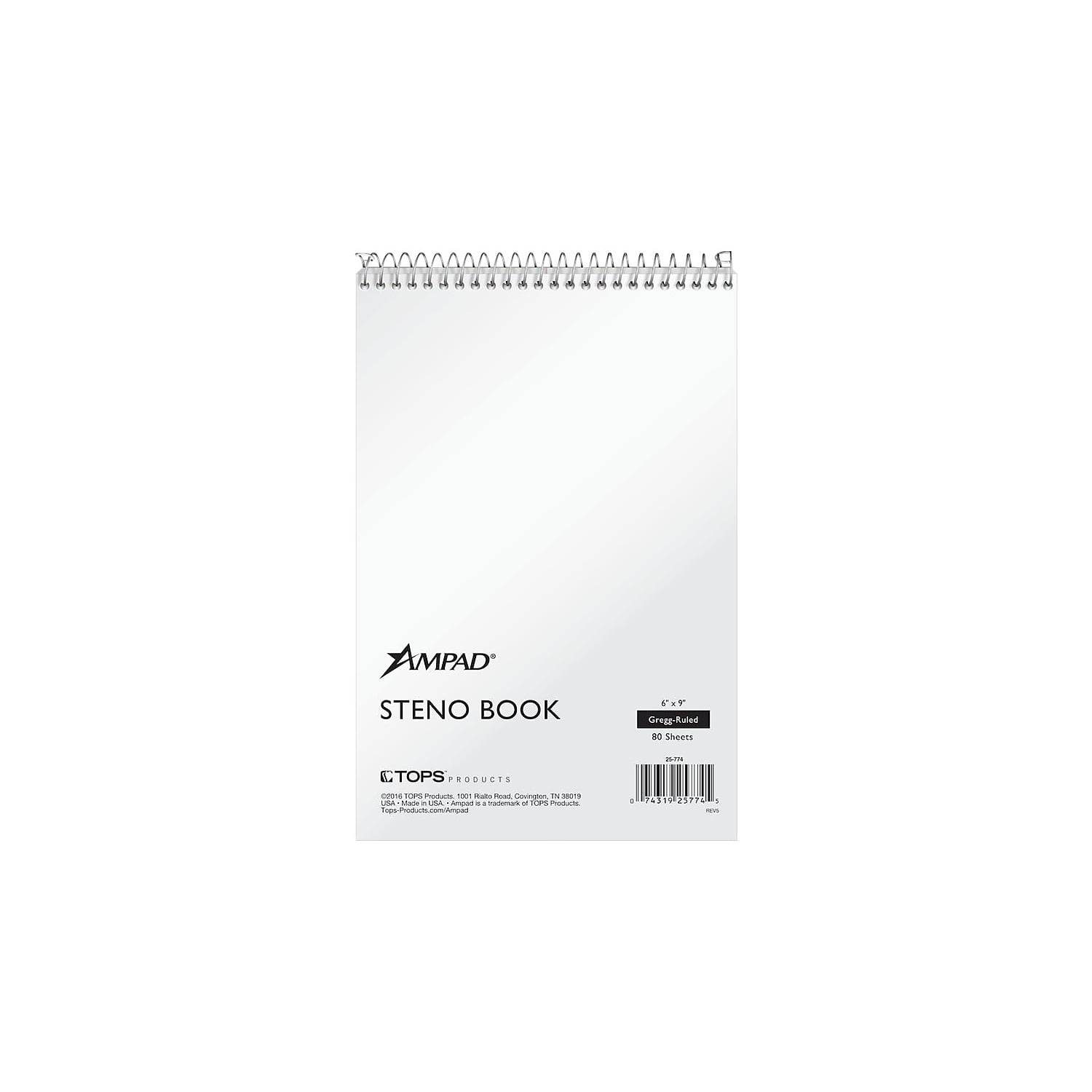 Ampad Steno Pad 6" x 9" Gregg Ruled White 304204