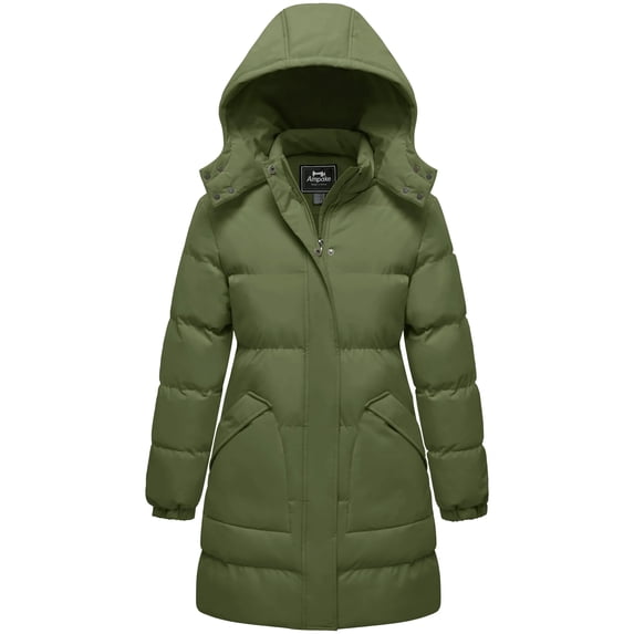 Ampake Women's Coat Winter Puffer Coat Waterproof Insulated Jacket Green L