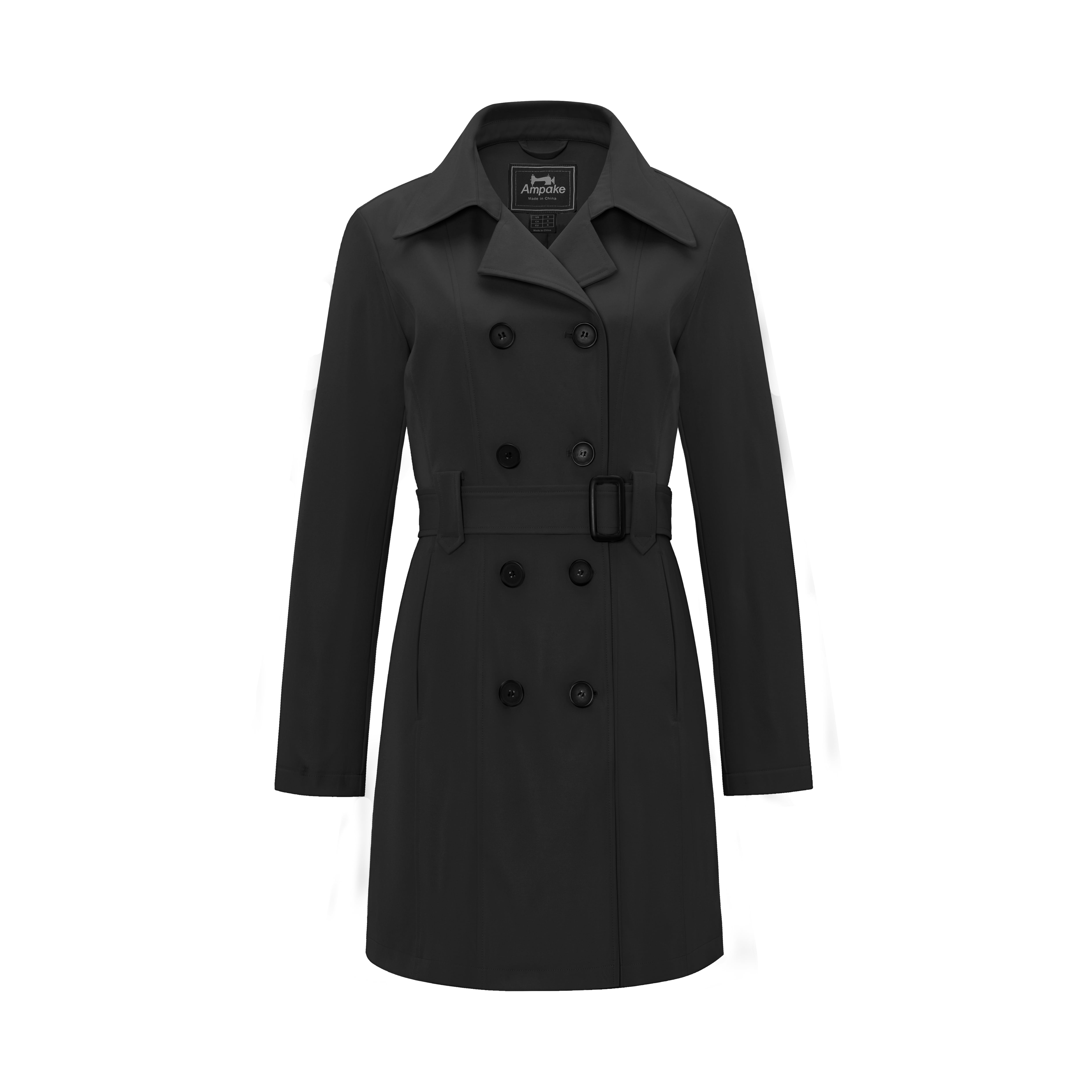 Ampake Women's Trench Coat Long Peacoat Jacket Double Breasted Overcoat