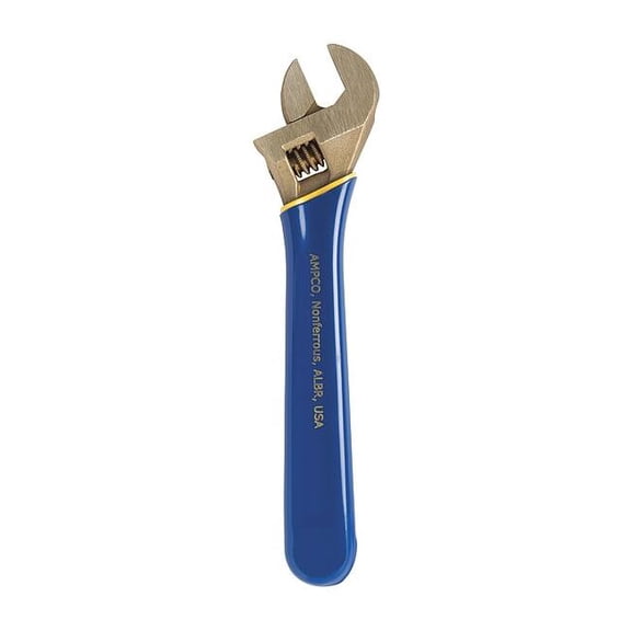 Ampco Safety Tools Adj. Wrench, Ins., Nonspark, 8", 1-1/8" Cap. IW-71