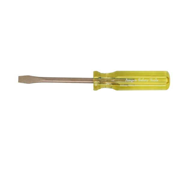 Ampco Safety Tools S-37 Standard Screwdriver, Non-Sparking, Non-Magnetic, Corrosion Resistant, 3/16" x 3-1/8"