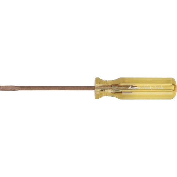 Ampco Safety Tools S-54 Standard Screwdriver , Non-Sparking, Non-Magnetic, Corrosion Resistant, 1/8" x 6"
