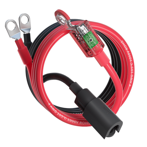 Ampeak 4 AWG 3FT Battery inverter cables, 3/8" M10, Power Inverter Wire(1 Positive & 1 Negtive) UL10269 standards, for Car, Truck, RV, Solar