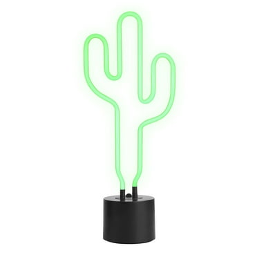 Amped & Co Cactus Neon Desk Light, Real Neon, Green, Large 16.5 x 7 inches, Home Decor Signs For Unique Rooms