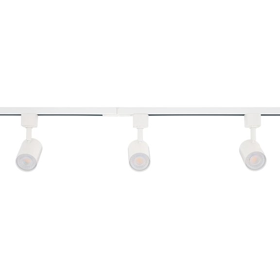Amped Collection 3-Light 48in Field Cuttable LED Track Lighting Kit with 3 LED 5-CCT Selectable Track Heads, 4ft Track, End Caps, Floating Feed in White Finish