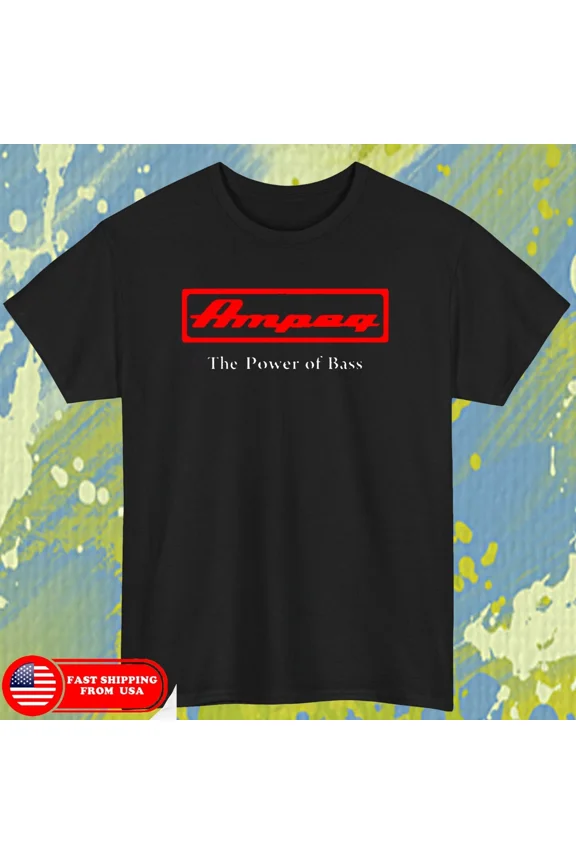Ampeg The Power Of Bass Logo Black tshirt size L