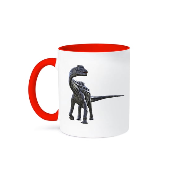 3dRose, Ampelosaurus Dinosaur Looking to the Left, 11oz Two-Tone Red Mug