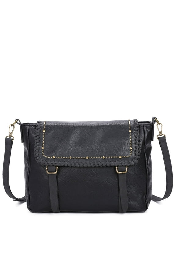 Kelsea Messenger Crossbody Bag - Black