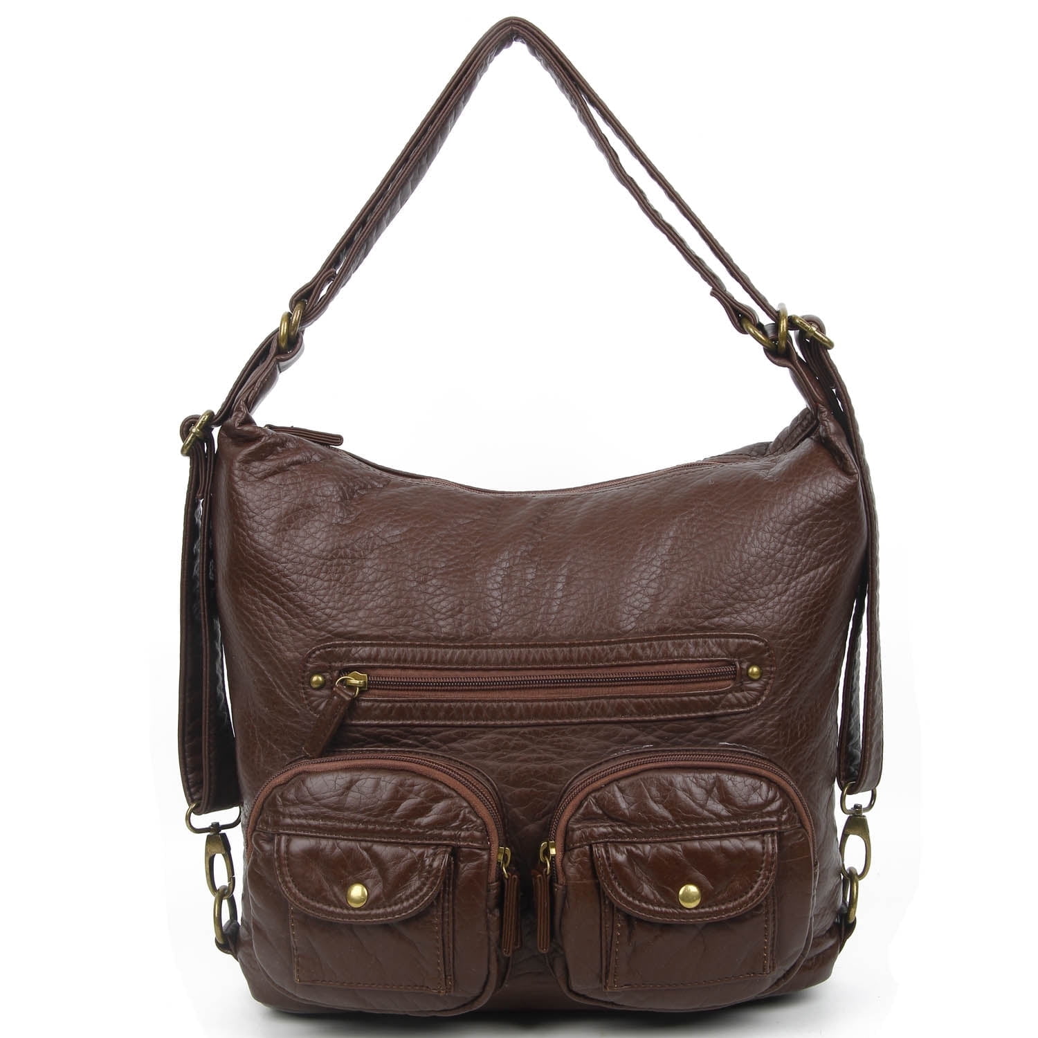 ampere creations mini convertible backpack crossbody purse Ampere Creations Women's Multi Functional Crossbody Backpack Bag, Soft  Leather, Chocolate Brown, 1-Piece