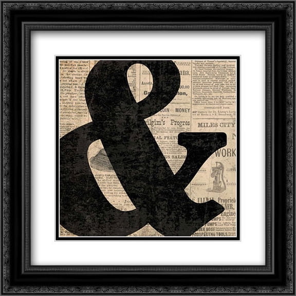 Ampersand 2x Matted 20x20 Black Ornate Framed Art Print by Harbick, N