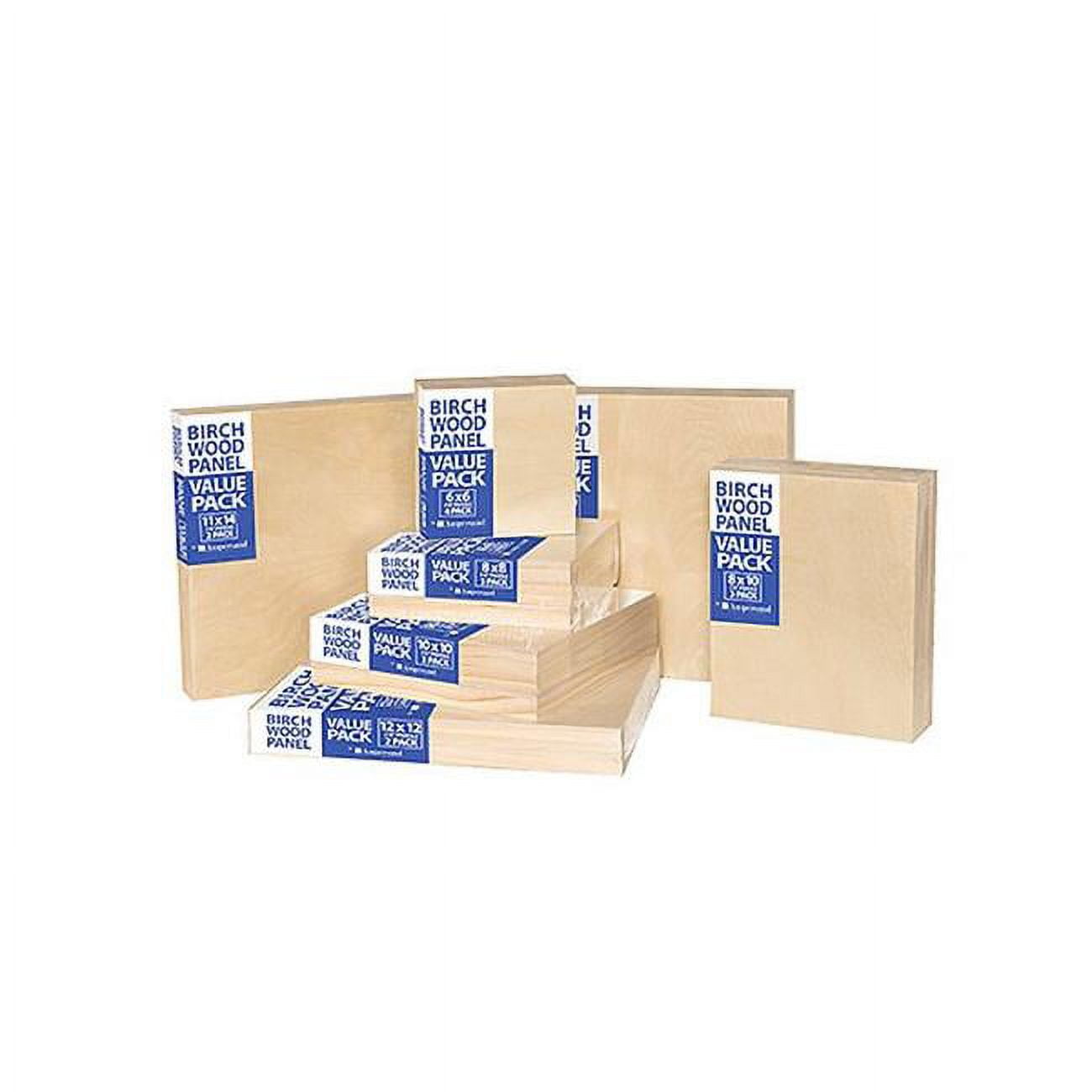 12" x 12" Smooth Birch Wood Art Panels Value Pack