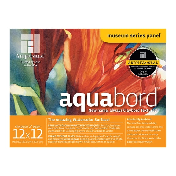 Ampersand Art Aquabord, Cradled, 2" Profile, 12" x 12"