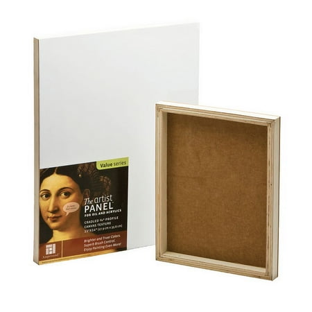 Ampersand Art Artist Panel, Canvas Texture, Cradled, 3/4" Profile, 6" x 12"