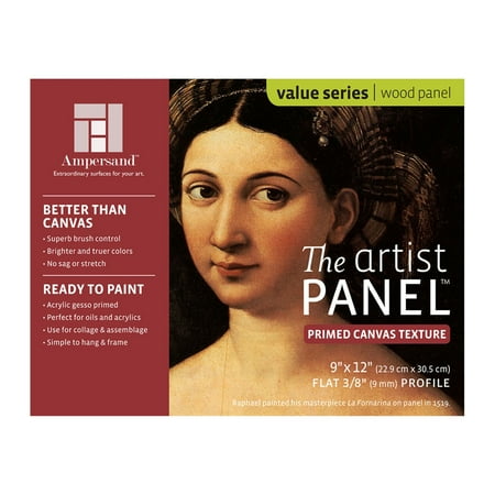 Ampersand Art Artist Panel, Canvas Texture, Uncradled, 3/8" Profile, 9" x 12"
